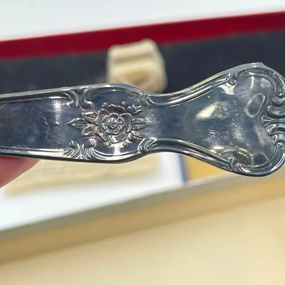 Old Community Plate Slotted Serving Spoon Silver Plate Floral